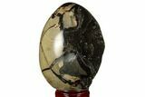 Septarian Dragon Egg Geode - Black Crystals #177413-3